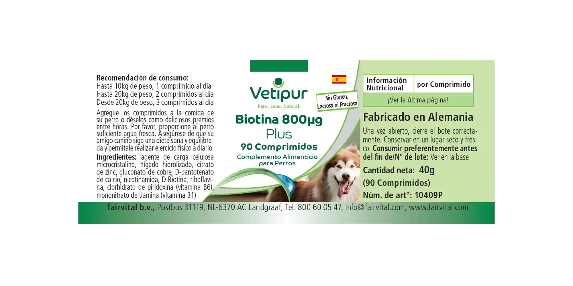 Biotine 800µg - 90 comprimés pour chiens | Vetipur