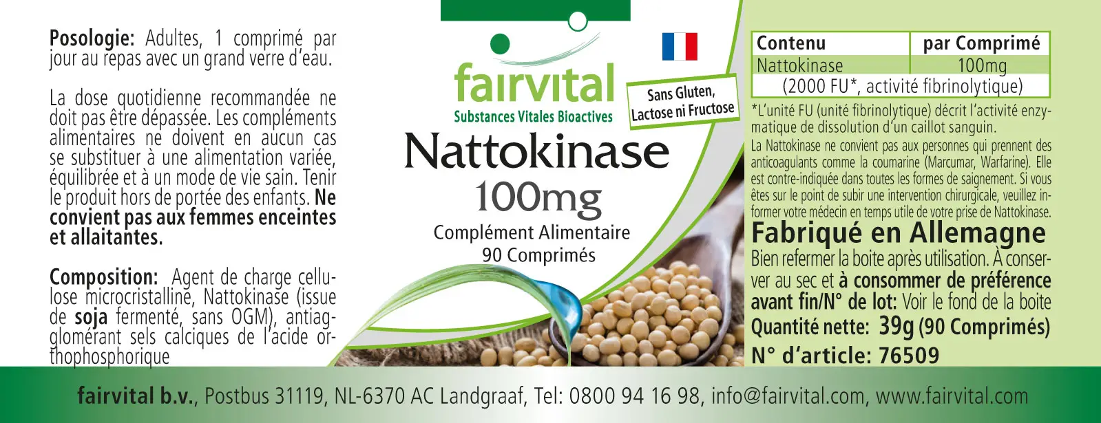 Nattokinase 100mg - 90 tabletten