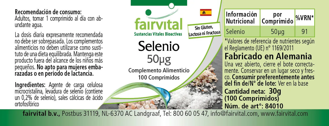 Selen 50µg - 100 Tabletten - für Schilddrüse, Immunsystem, Haar uvm. - Vegan | Fairvital Selen 50µg - 100 Tabletten - für Schilddrüse, Immunsystem, Haar uvm. - Vegan | Fairvital