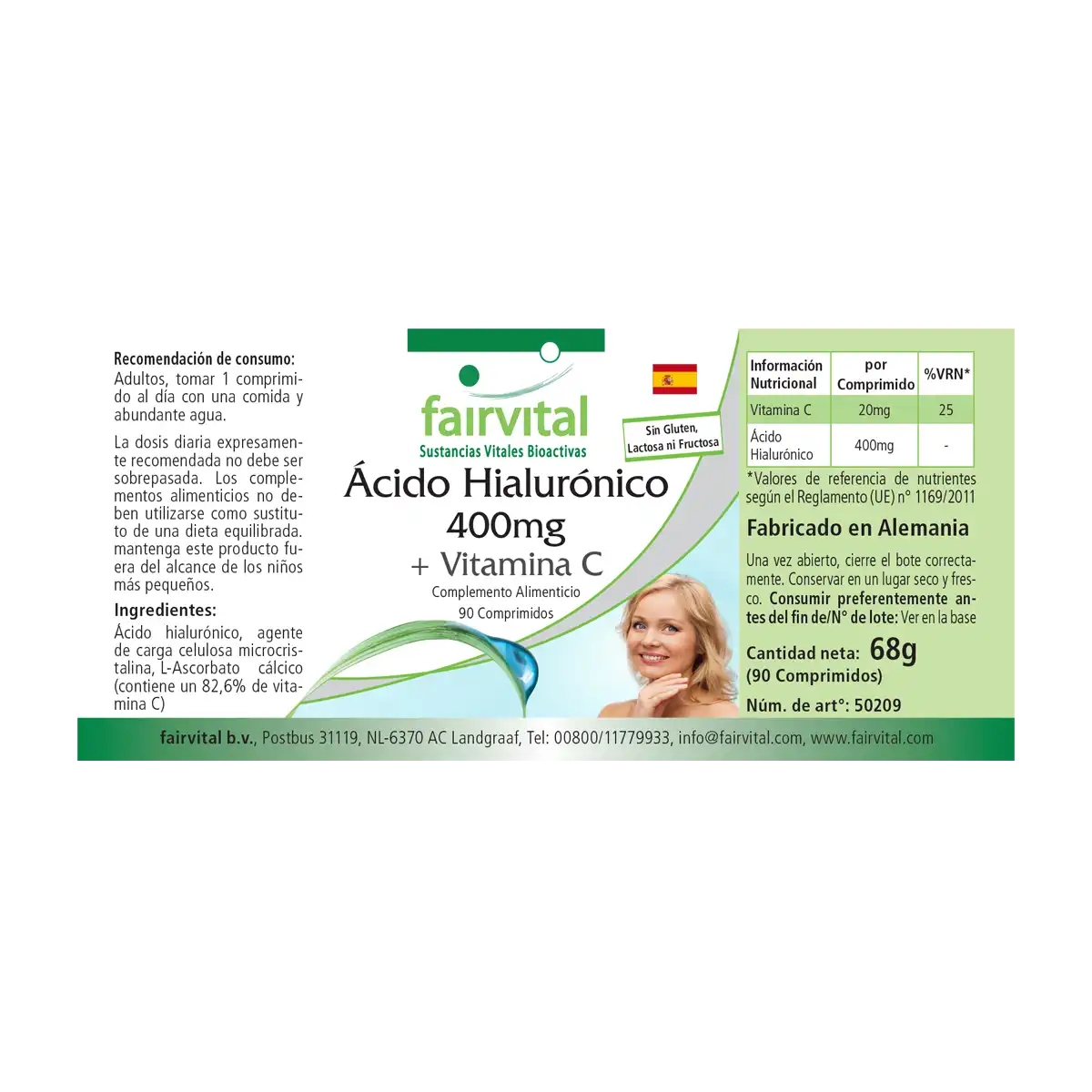 Acido Ialuronico 400mg + Vitamina C - 90 Compresse