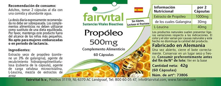 Propolis extract 500mg – 60 capsules