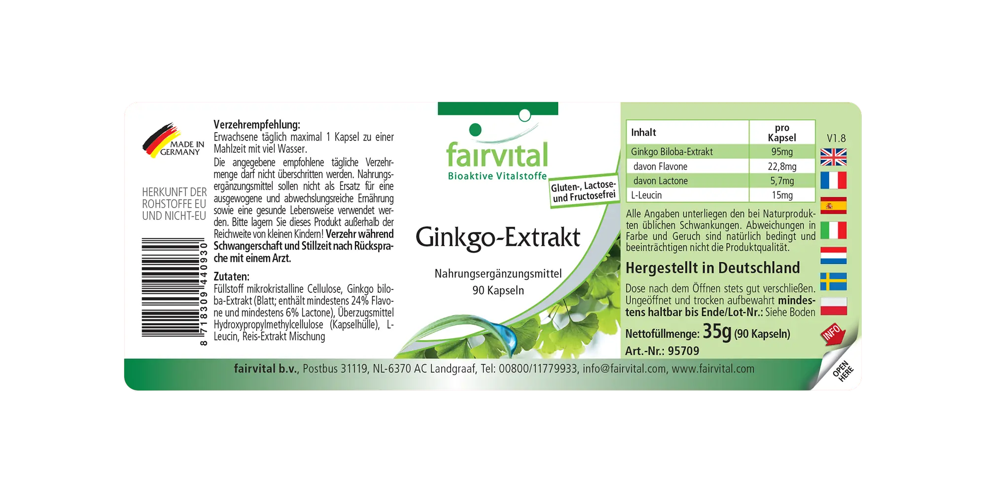 Estratto di Ginkgo 100mg - 90 capsule Estratto di Ginkgo 100mg - 90 capsule