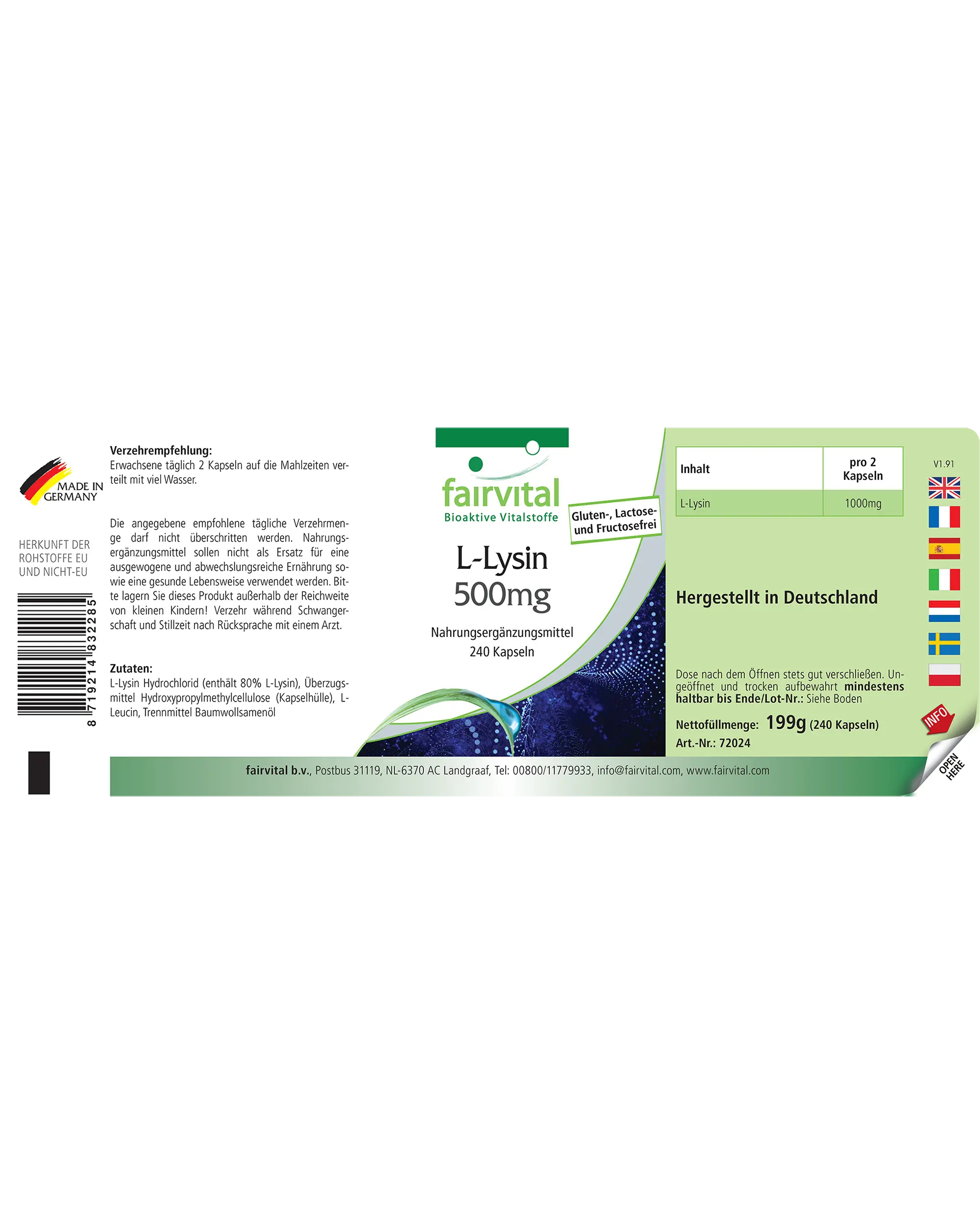 L-Lysin 500mg