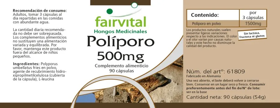 Polyporus 500mg - le champignon pur - 90 gélules