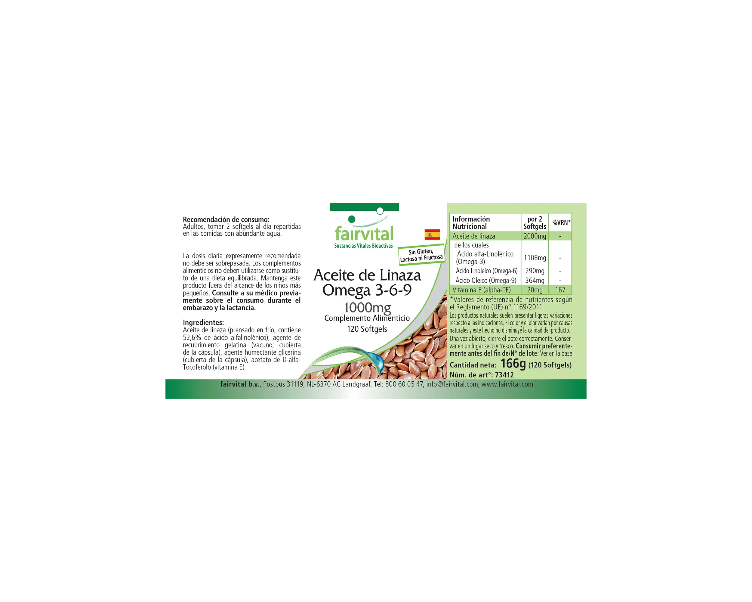 Flachsöl Leinöl Omega 3-6-9 - mit Vitamin E - 120 Softgels - für Zellschutz vor oxidativem Stress - Hochdosiert | Fairvital Flachsöl Leinöl Omega 3-6-9 - mit Vitamin E - 120 Softgels - für Zellschutz vor oxidativem Stress - Hochdosiert | Fairvital
