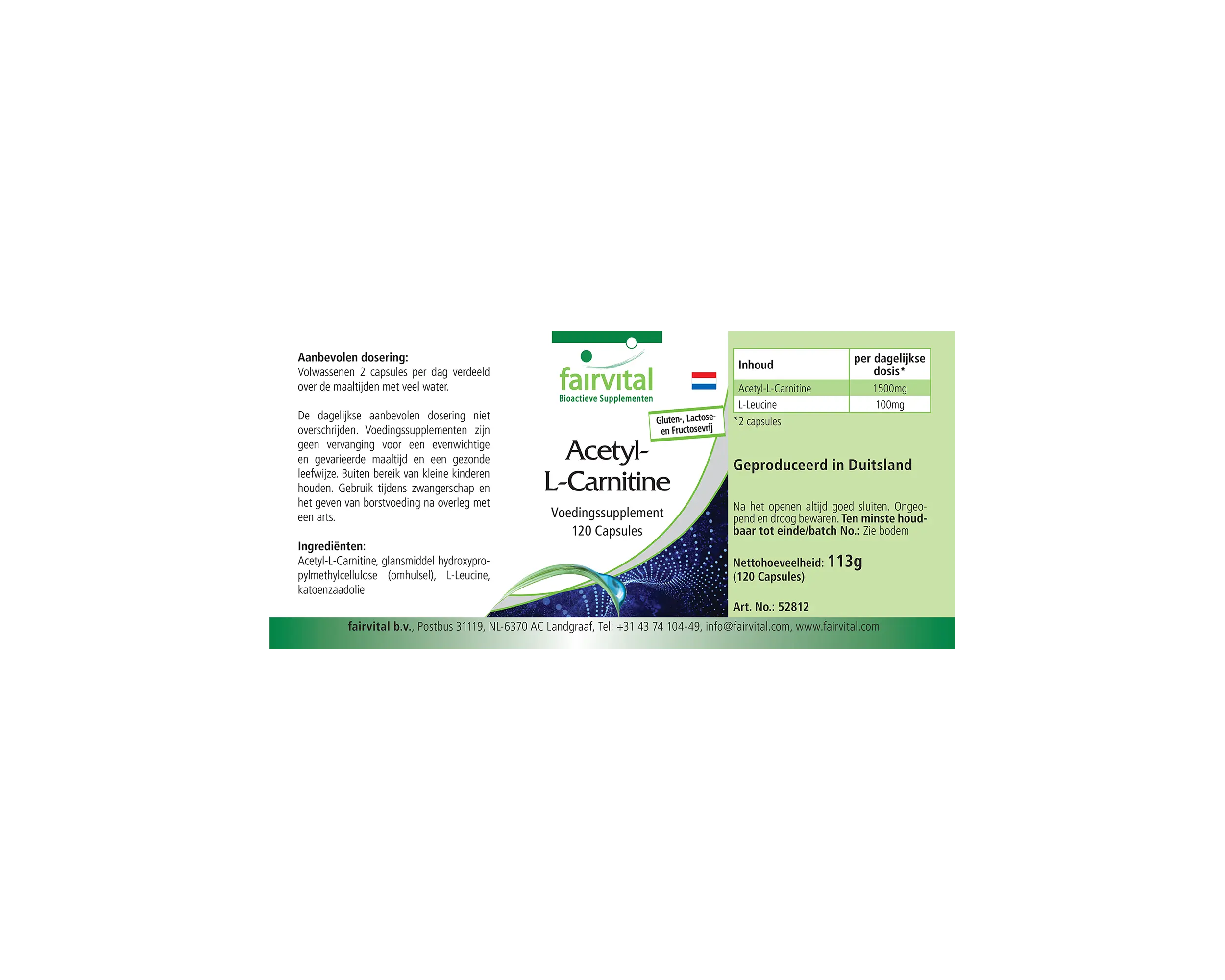 Acetyl-L-Carnitin - 120 Kapseln - Hochdosiert und Vegan | Fairvital