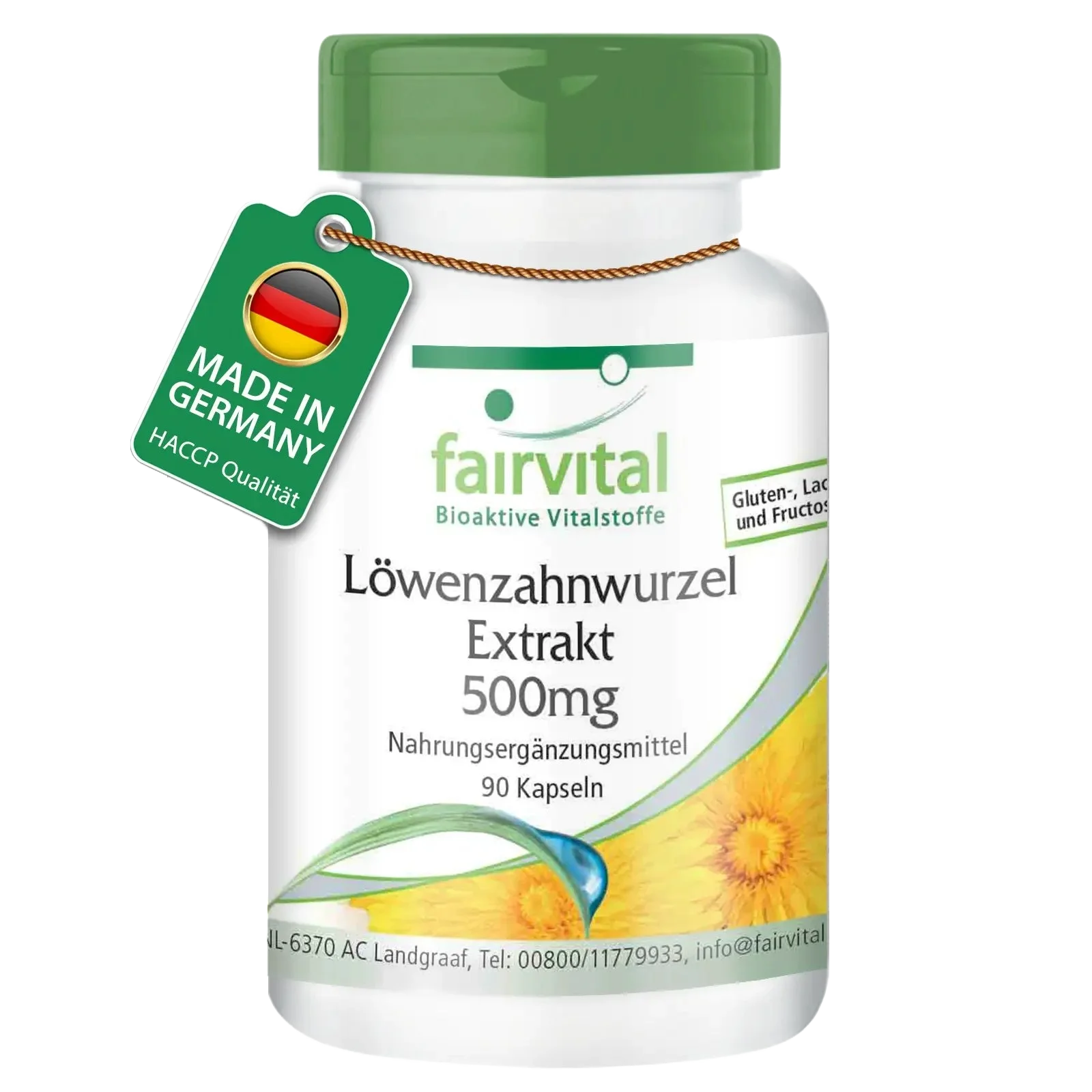 Löwenzahnwurzel-Extrakt 500mg - 90 Kapseln - 10-fach konzentriert - Hochdosiert und Vegan | Fairvital Löwenzahnwurzel-Extrakt 500mg - 90 Kapseln - 10-fach konzentriert - Hochdosiert und Vegan | Fairvital