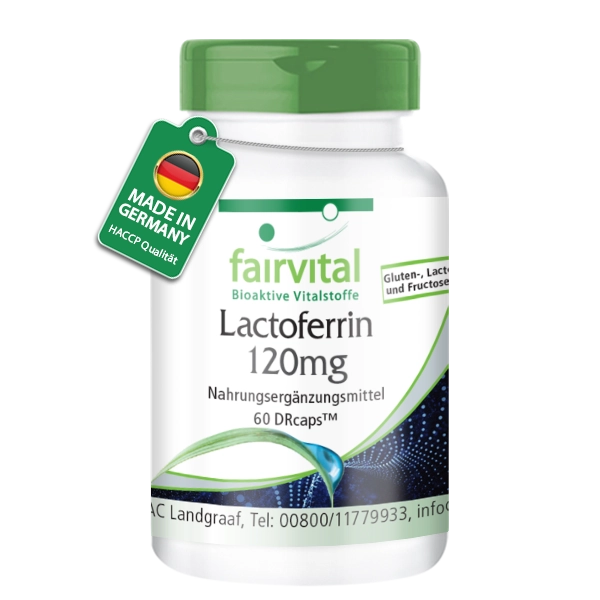 Lactoferrin 120mg - 60 DRcaps™ - magensaftresistent - Hochdosiert | Fairvital