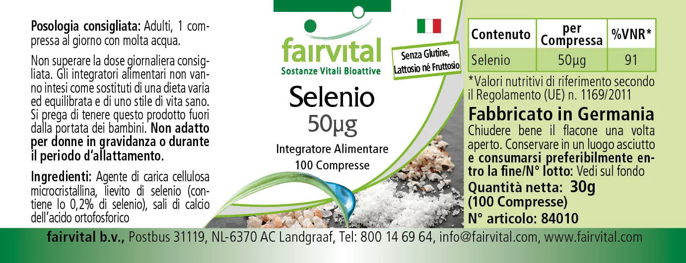 Selen 50µg - 100 Tabletten - für Schilddrüse, Immunsystem, Haar uvm. - Vegan | Fairvital Selen 50µg - 100 Tabletten - für Schilddrüse, Immunsystem, Haar uvm. - Vegan | Fairvital