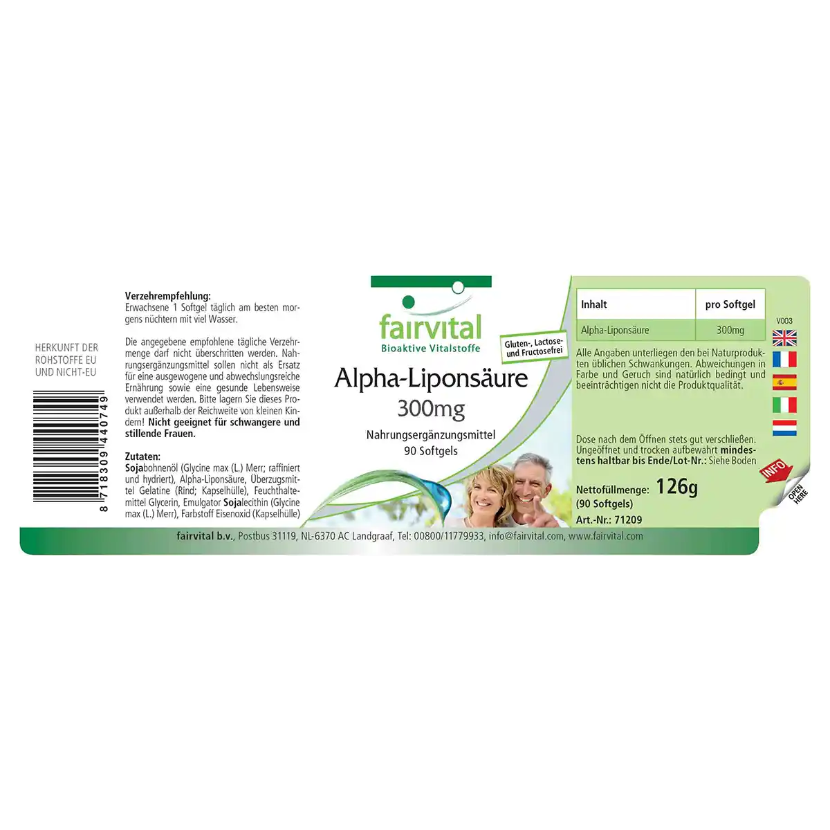 Acide alpha-lipoïque 300mg - 90 capsules molles Acide alpha-lipoïque 300mg - 90 capsules molles
