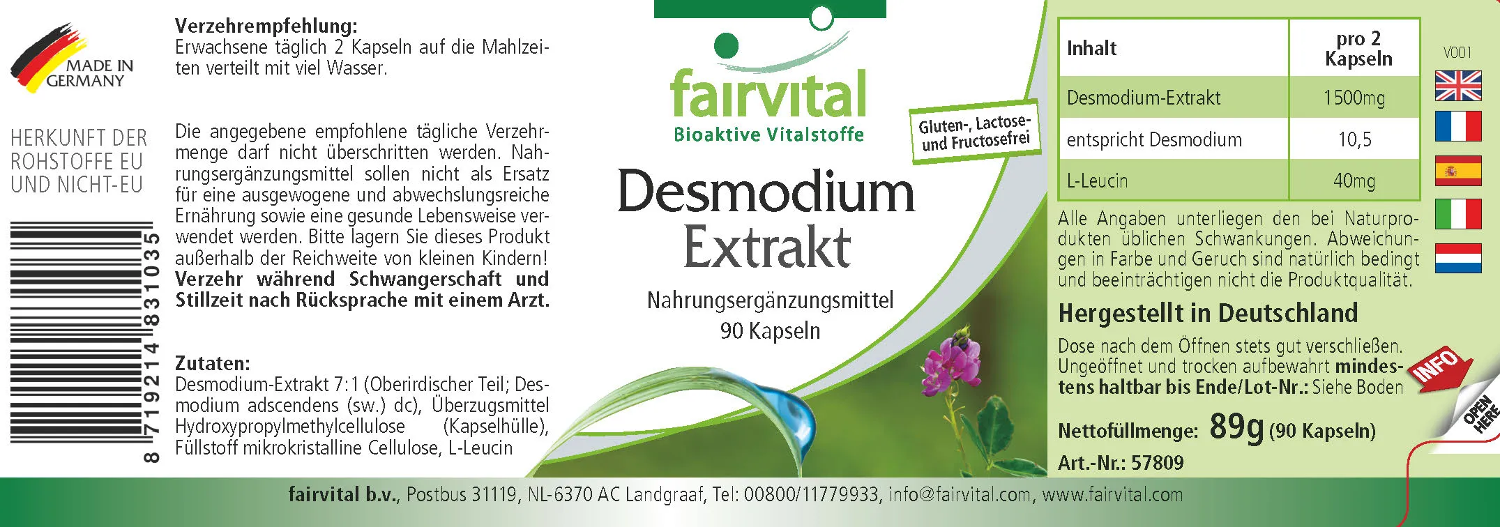 Desmodium Extrakt - 90 Kapseln - 7-fach konzentriert - Hochdosiert und Vegan | Fairvital Desmodium Extrakt - 90 Kapseln - 7-fach konzentriert - Hochdosiert und Vegan | Fairvital