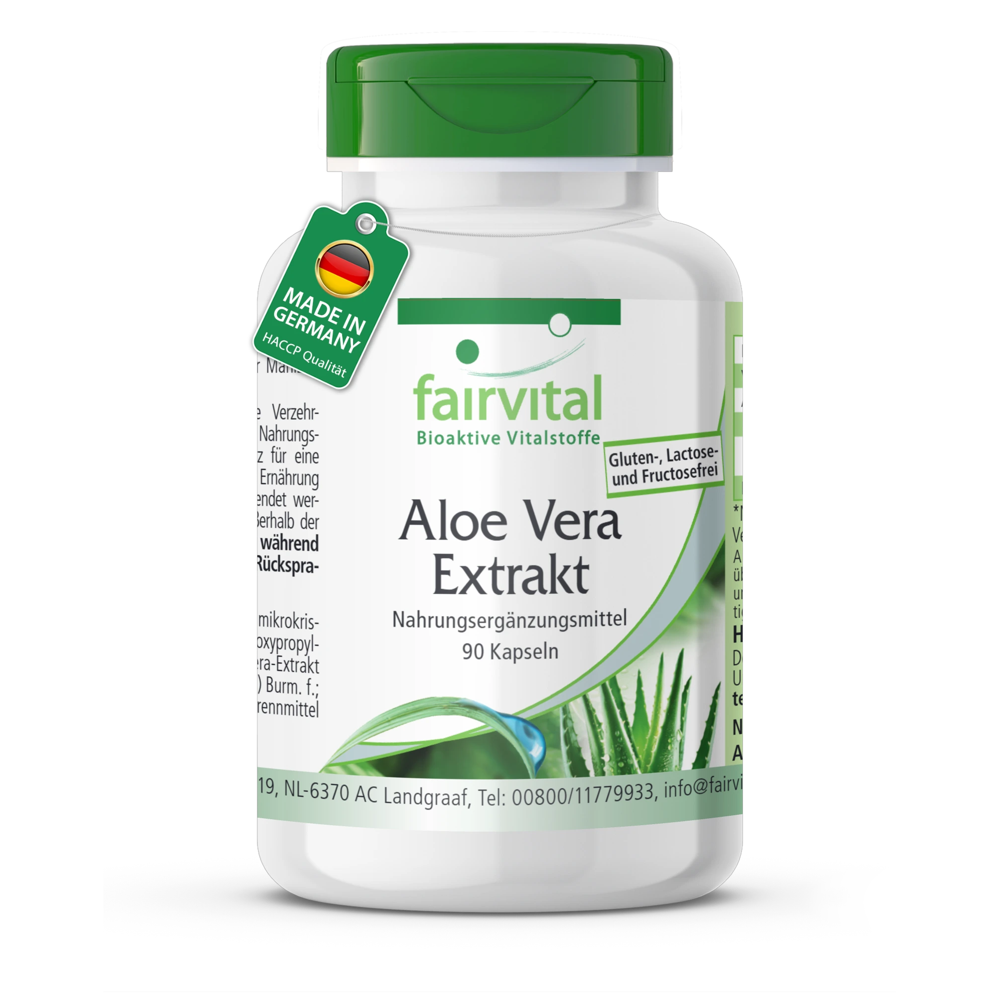 Aloe Vera Extrakt - 90 Kapseln - mit Vitamin C - Schluckfreundlich Hochdosiert und Vegan | Fairvital