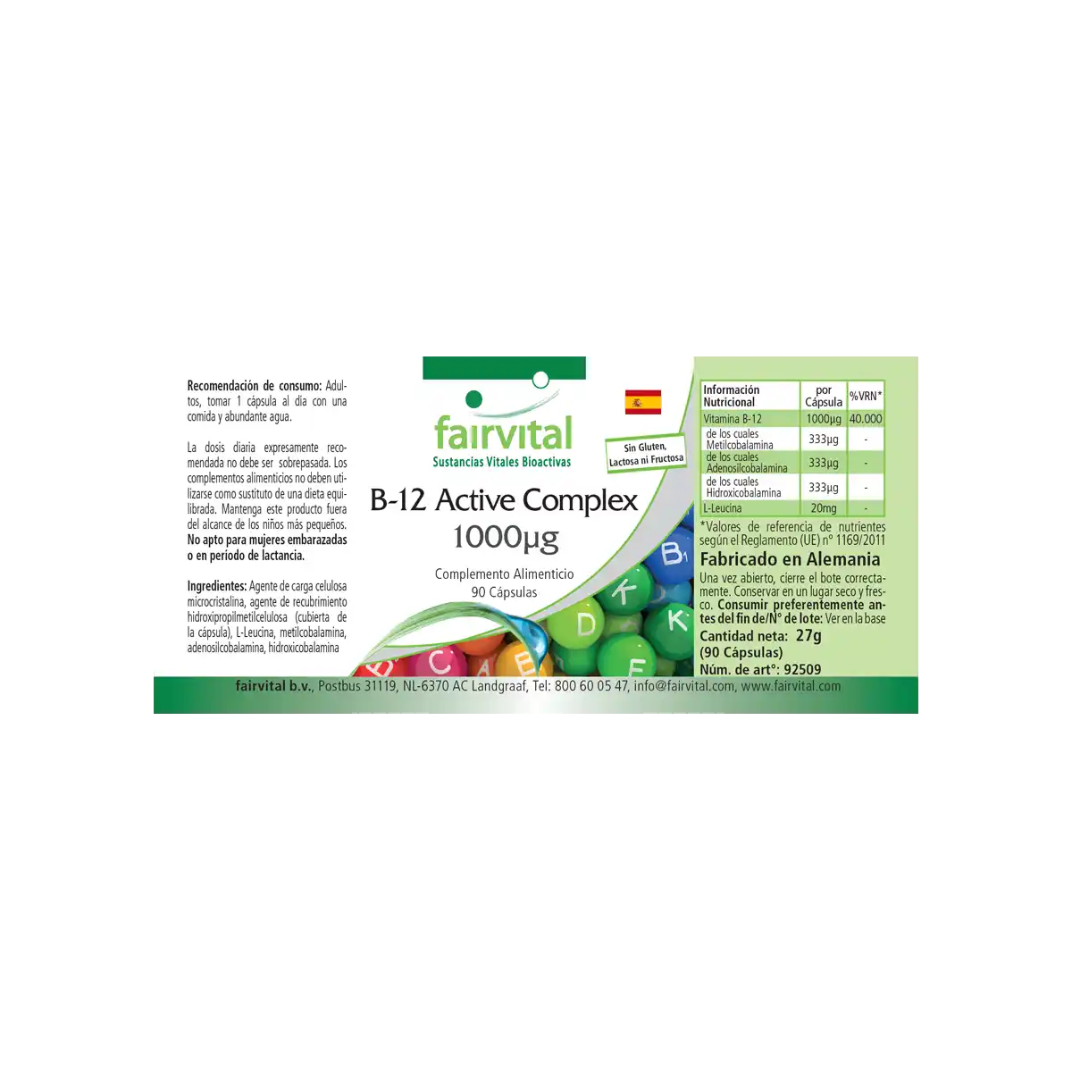 B12 Active Complex 1000µg – 90 capsules