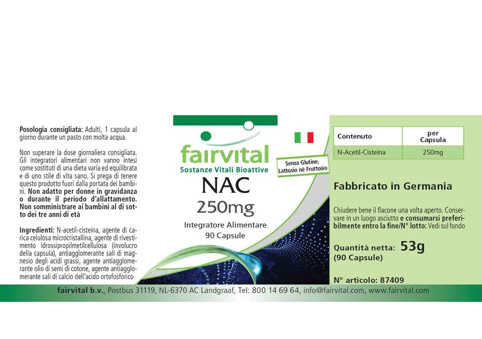 NAC 250 mg – 90 cápsulas