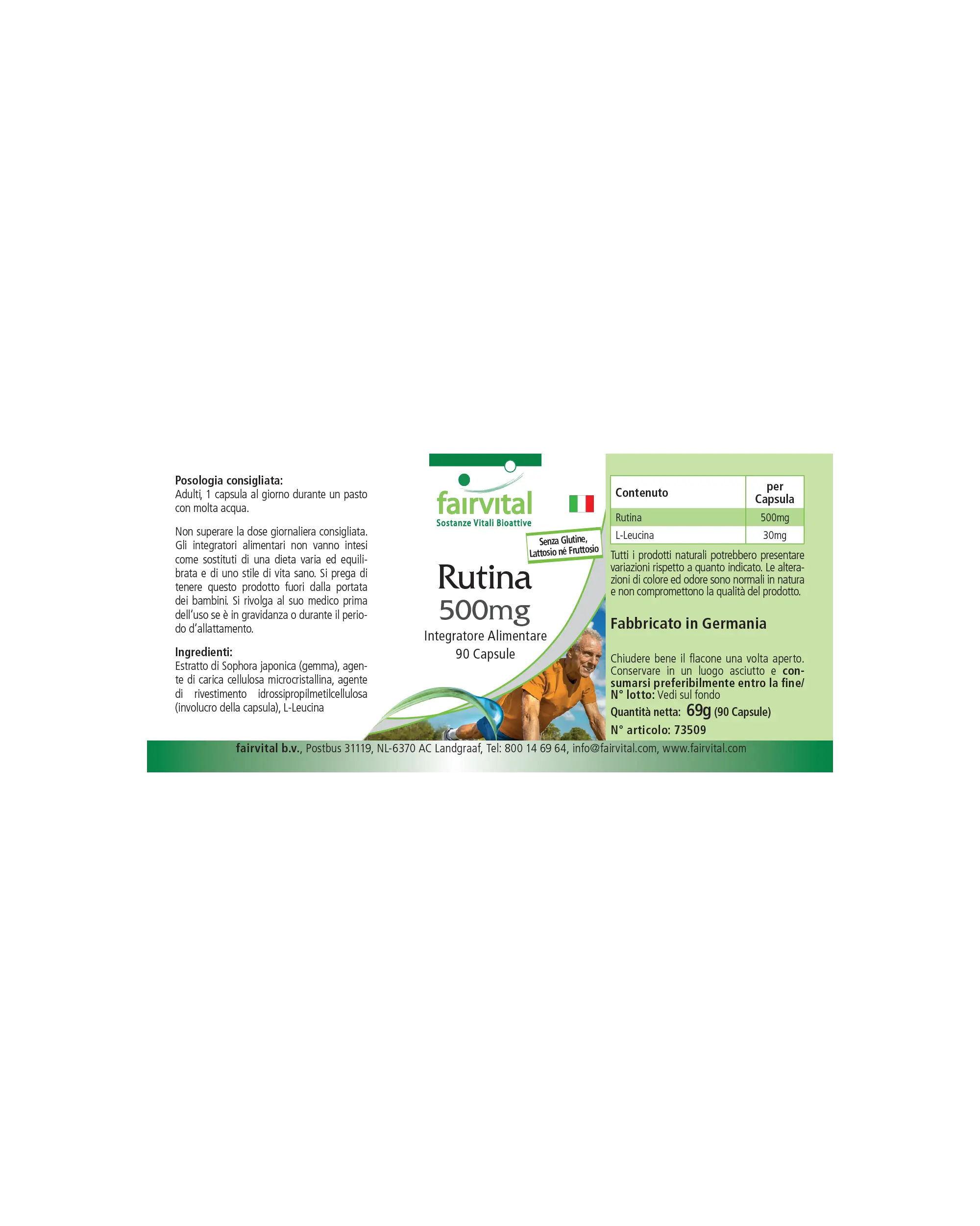 Rutin 500mg - 90 Kapseln - Sophora japonica - Hochdosiert und Vegan | Fairvital