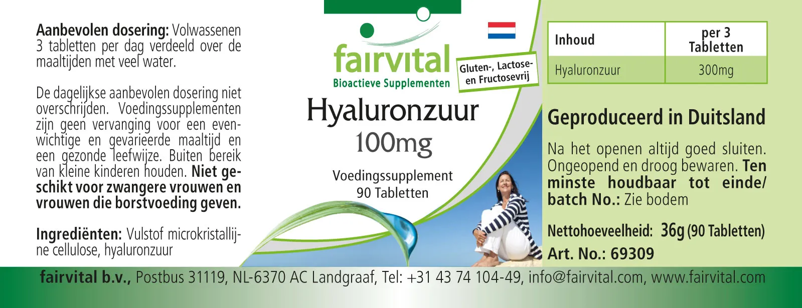 Hyaluronic acid 100mg - 90 tablets