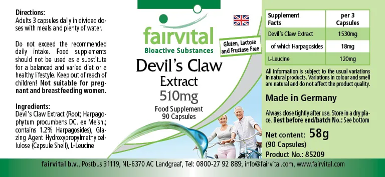Devil’s claw extract 510mg - 90 capsules