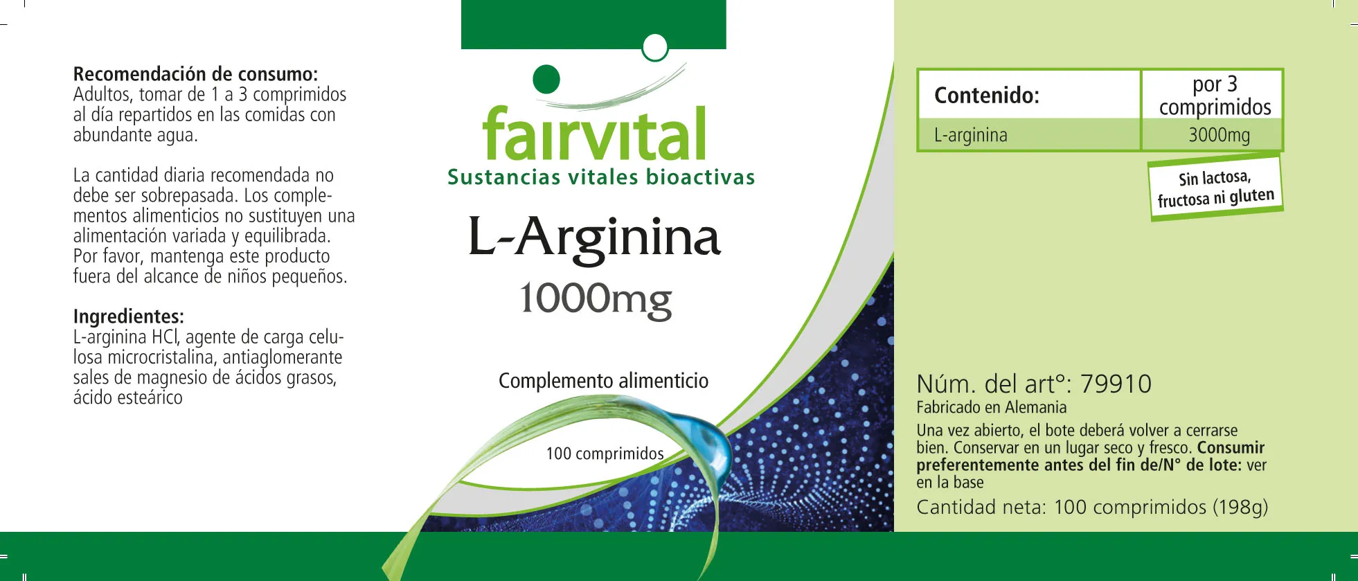 L-Arginina 1000mg - 100 Comprimidos