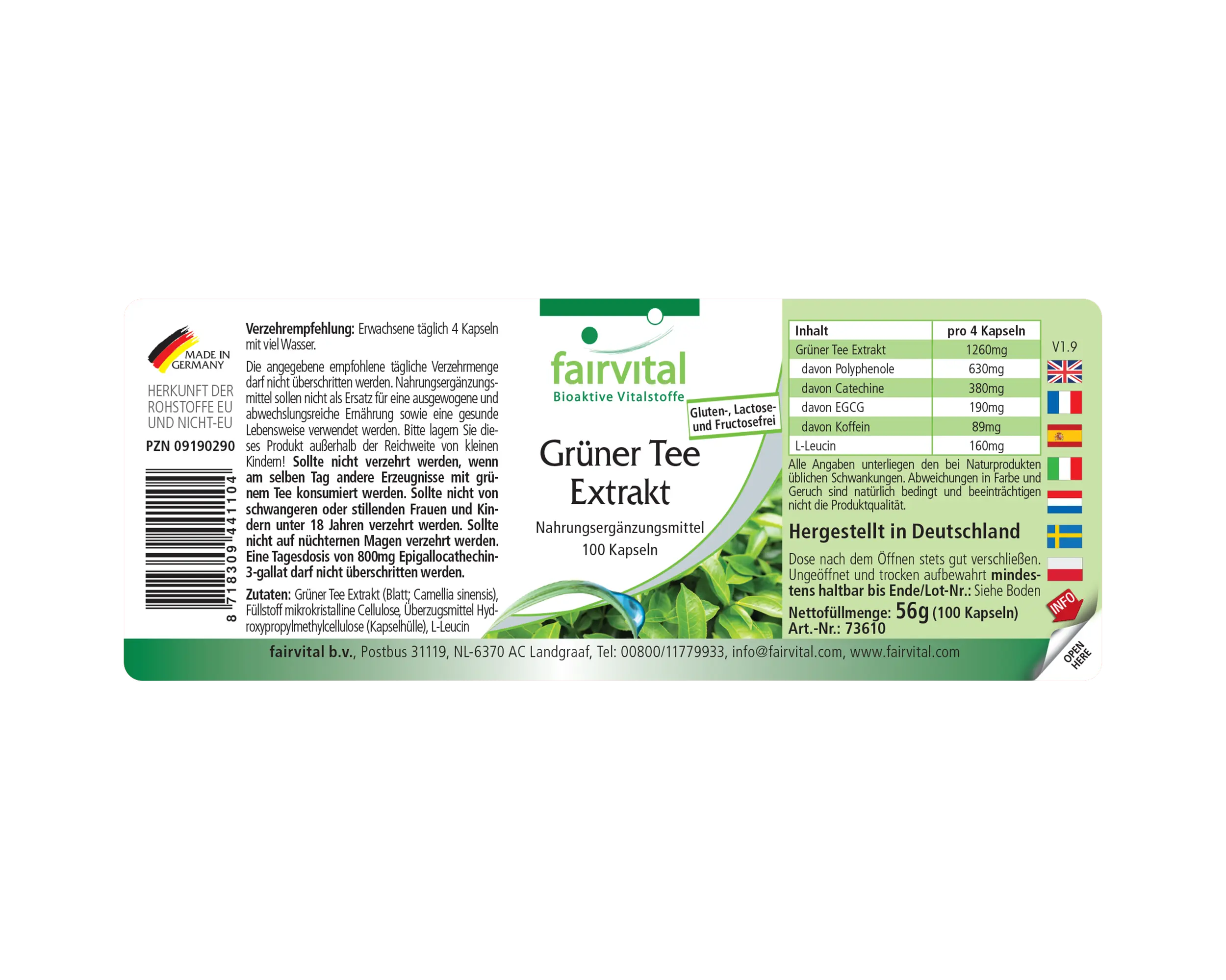 Grüner Tee Extrakt- 100 Kapseln