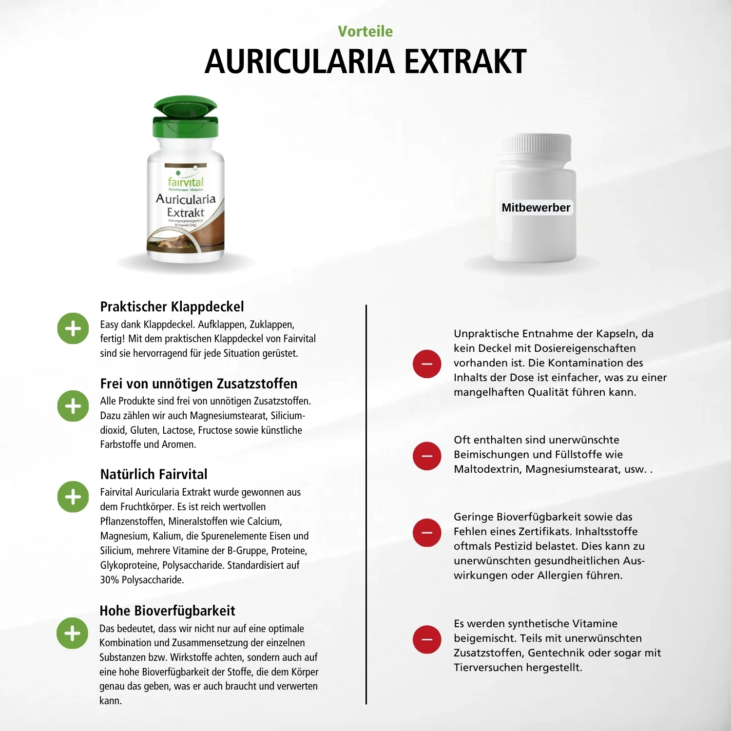 Auricularia Extrakt - 90 Kapseln - Schluckfreundlich - Judasohr - 30% Polysaccharide - Hochdosiert und Vegan | Fairvital