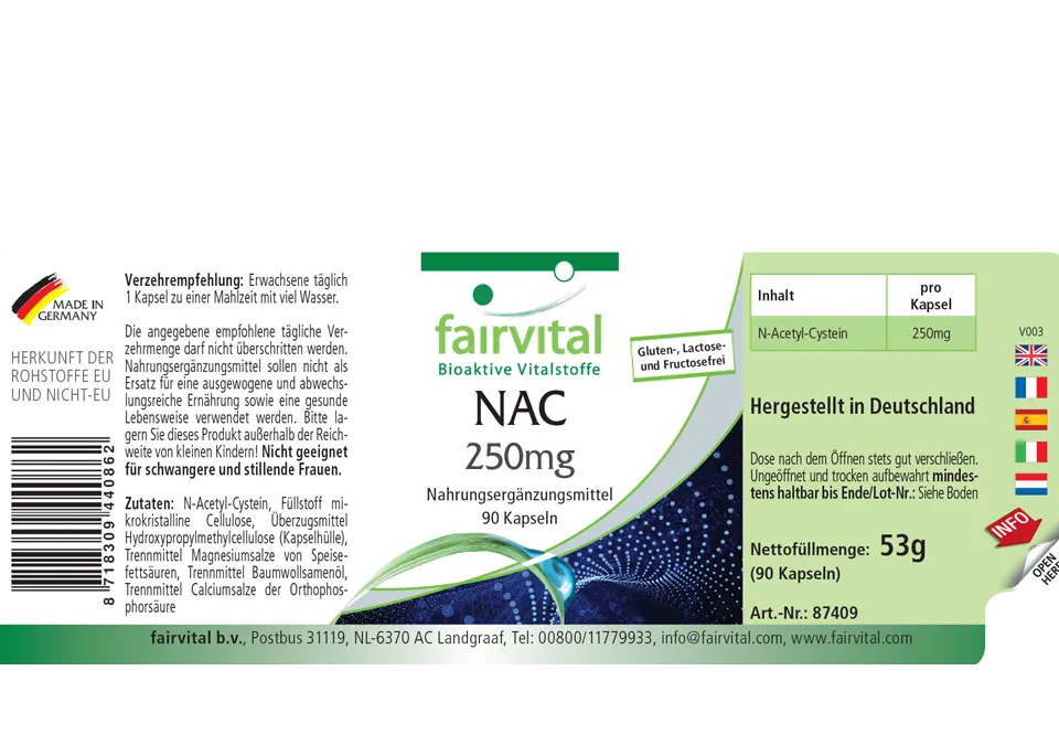 NAC 250 mg – 90 cápsulas