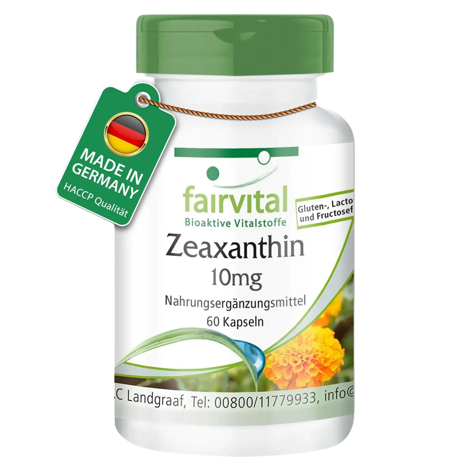 Zeaxanthin 10mg - 60 Kapseln - Hochdosiert und Vegan | Fairvital Zeaxanthin 10mg - 60 Kapseln - Hochdosiert und Vegan | Fairvital