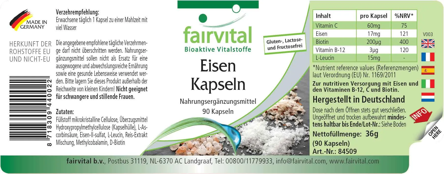 Ijzercapsules met vitaminen - 90 capsules Ijzercapsules met vitaminen - 90 capsules