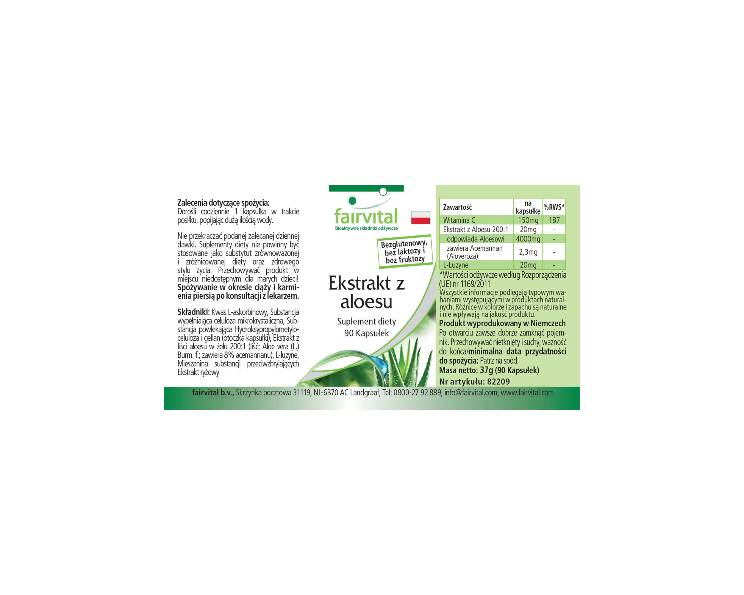 Aloë Vera Extract - 90 capsules