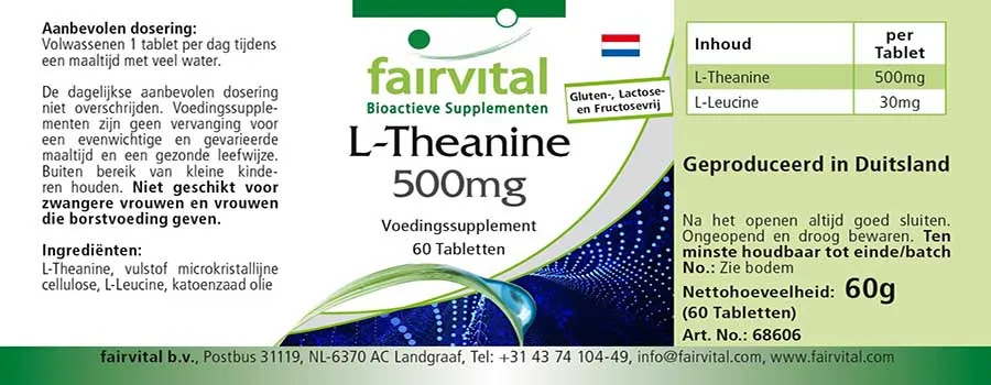 L-Theanine 500mg - 60 tabletten