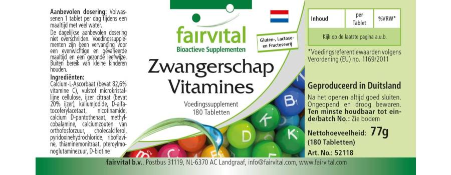 Vitamines pour femmes enceintes - 180 comprimés