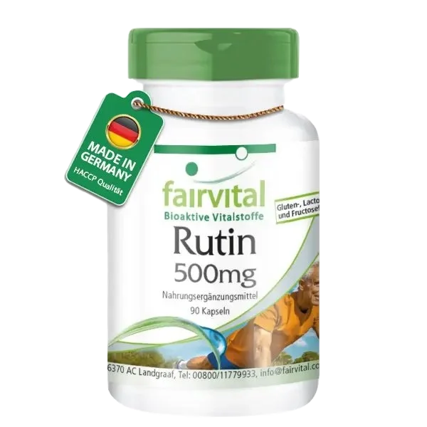 Rutin 500mg - 90 Kapseln - Sophora japonica - Hochdosiert und Vegan | Fairvital Rutin 500mg - 90 Kapseln - Sophora japonica - Hochdosiert und Vegan | Fairvital