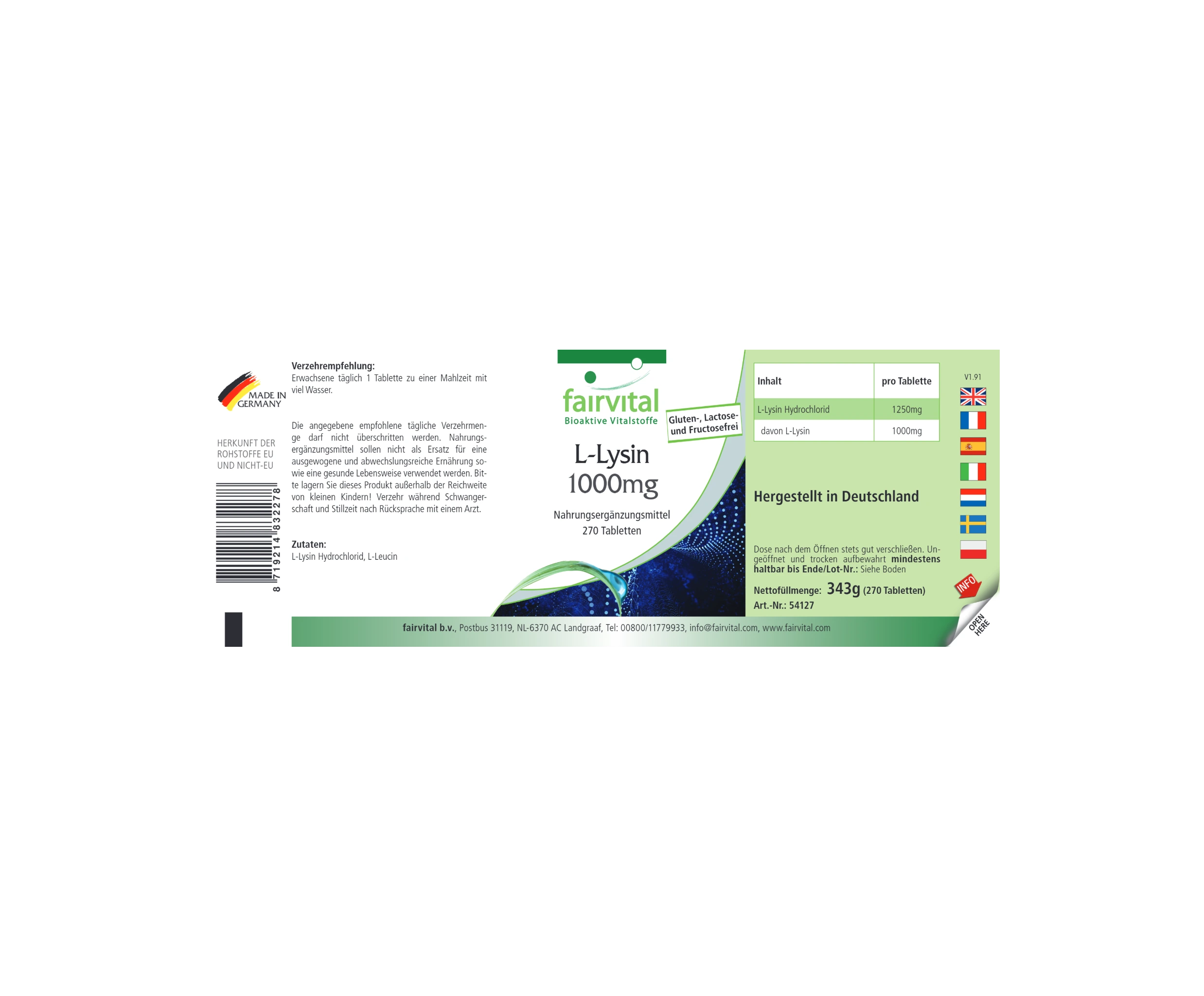 L-Lysin 1000mg