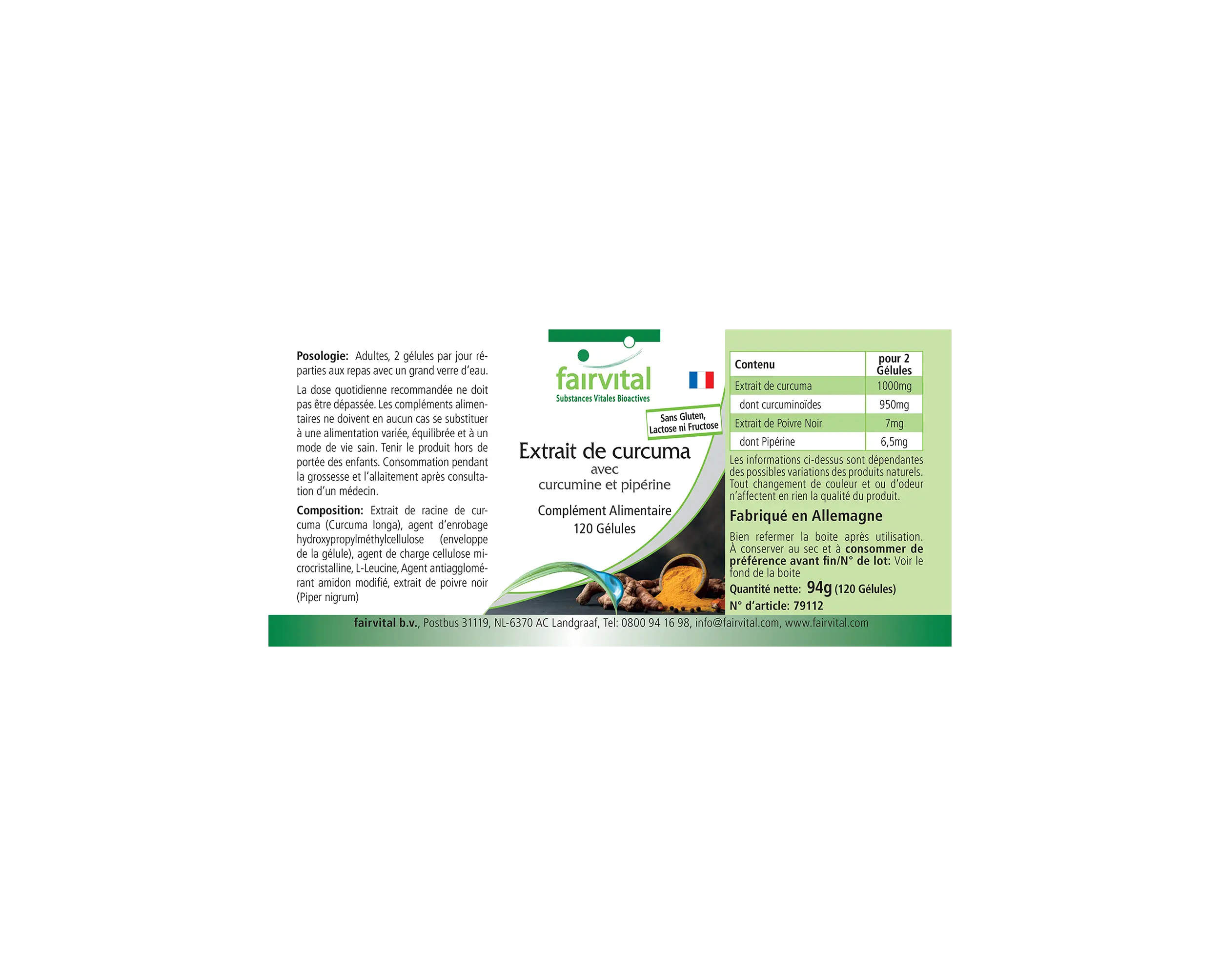 Curcuma Extrakt mit Curcumin & Piperin - 120 Kapseln - vegan | Fairvital