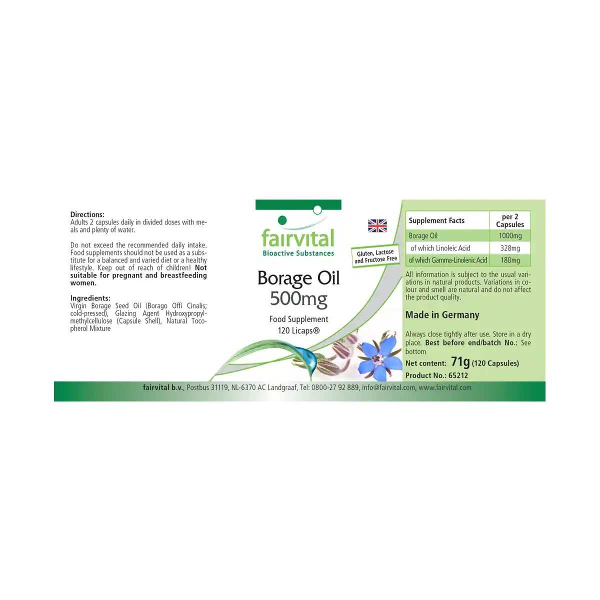 Borage oil 500mg - 120 LiCaps®