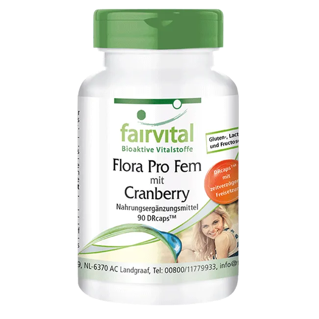 Flora Pro Fem avec Cranberry - 90 DRcapsule Flora Pro Fem avec Cranberry - 90 DRcapsule