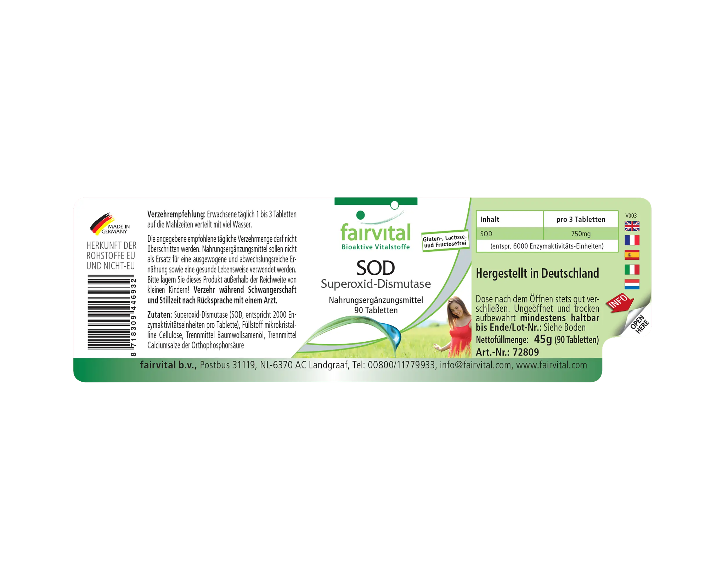 SOD Superóxido-Dismutasa - 90 comprimidos