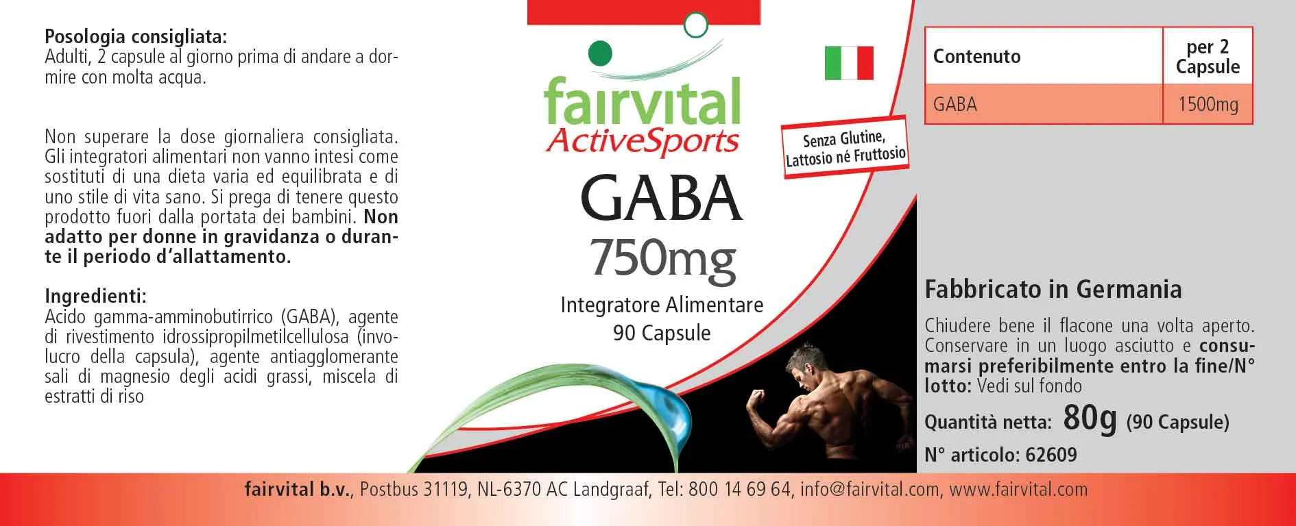 GABA 750mg - 90 Capsules