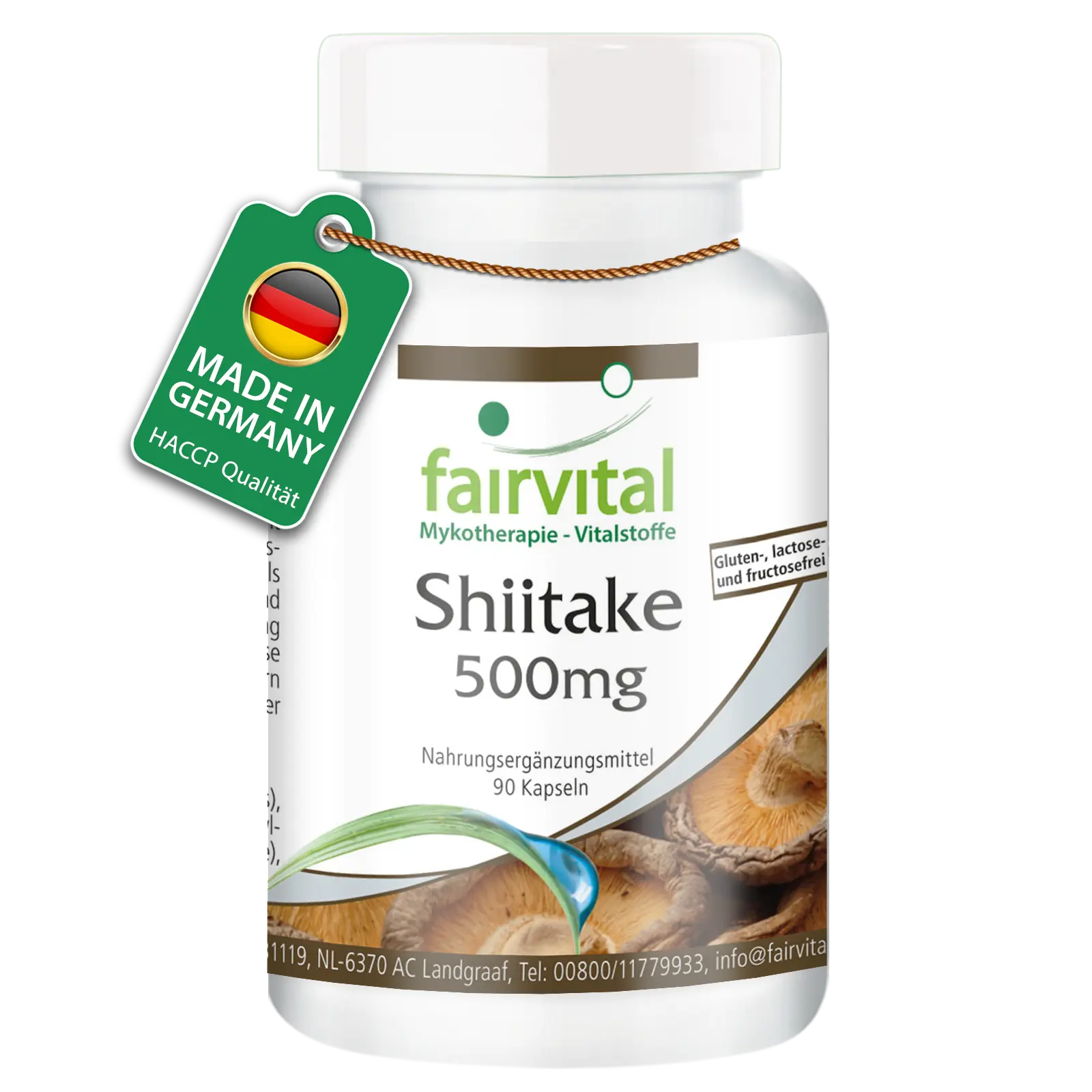 Shiitake 500mg - 90 Kapseln - Lentinula edodes - Hochdosiert und Vegan | Fairvital Shiitake 500mg - 90 Kapseln - Lentinula edodes - Hochdosiert und Vegan | Fairvital