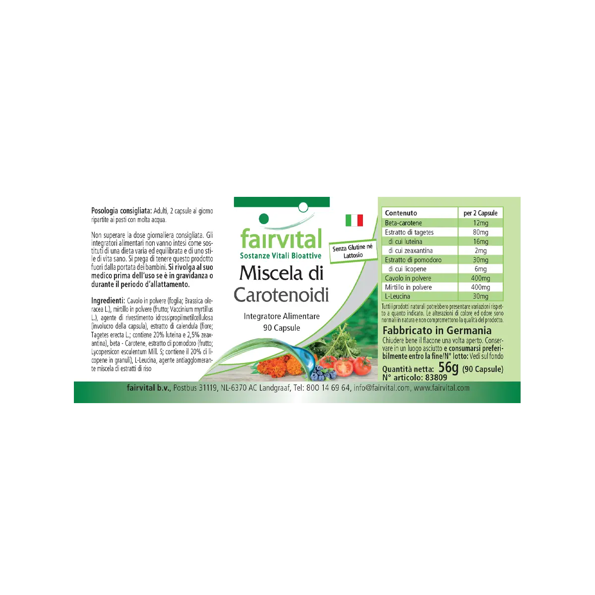 Carotinoid Mix mit Anthocyanen - 90 Kapseln - natürliche Carotinoide - Hochdosiert und Vegan | Fairvital Carotinoid Mix mit Anthocyanen - 90 Kapseln - natürliche Carotinoide - Hochdosiert und Vegan | Fairvital