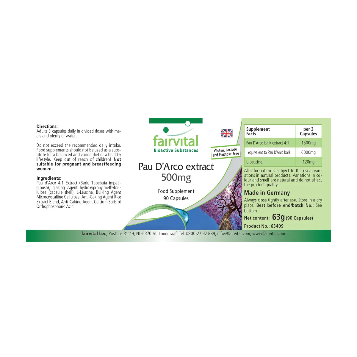 Pau D’Arco Lapacho Extrakt - 90 Kapseln - Hochdosiert und Vegan | Fairvital Pau D’Arco Lapacho Extrakt - 90 Kapseln - Hochdosiert und Vegan | Fairvital