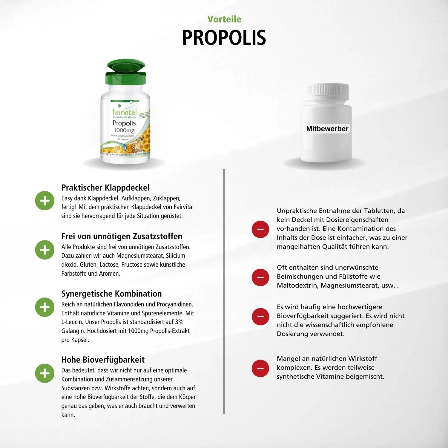 Bienen Propolis 1000mg - 90 Tabletten - Natürliches Bienenharz Extrakt - 3% Galangin - Hochdosiert | Fairvital