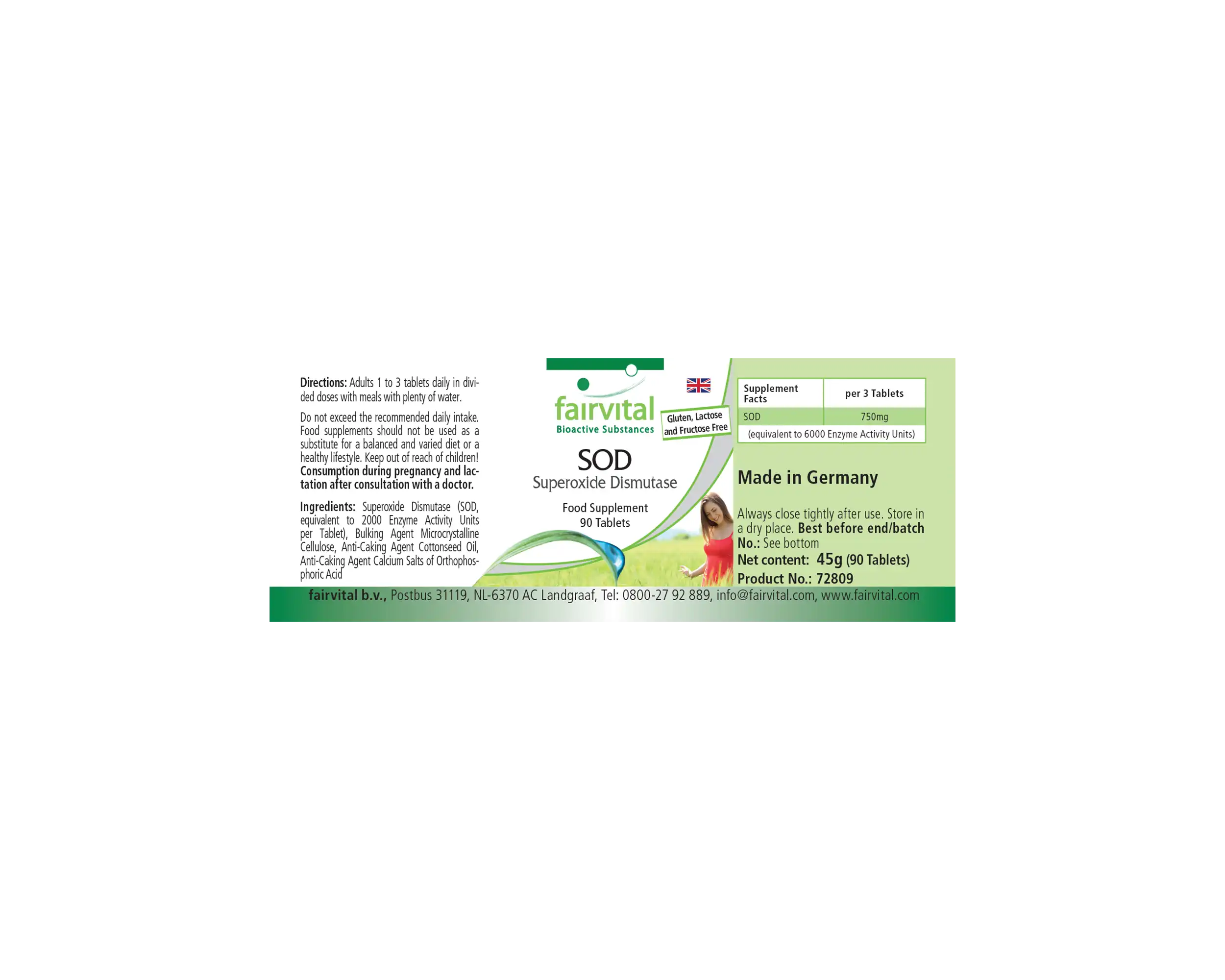 SOD Superóxido-Dismutasa - 90 comprimidos