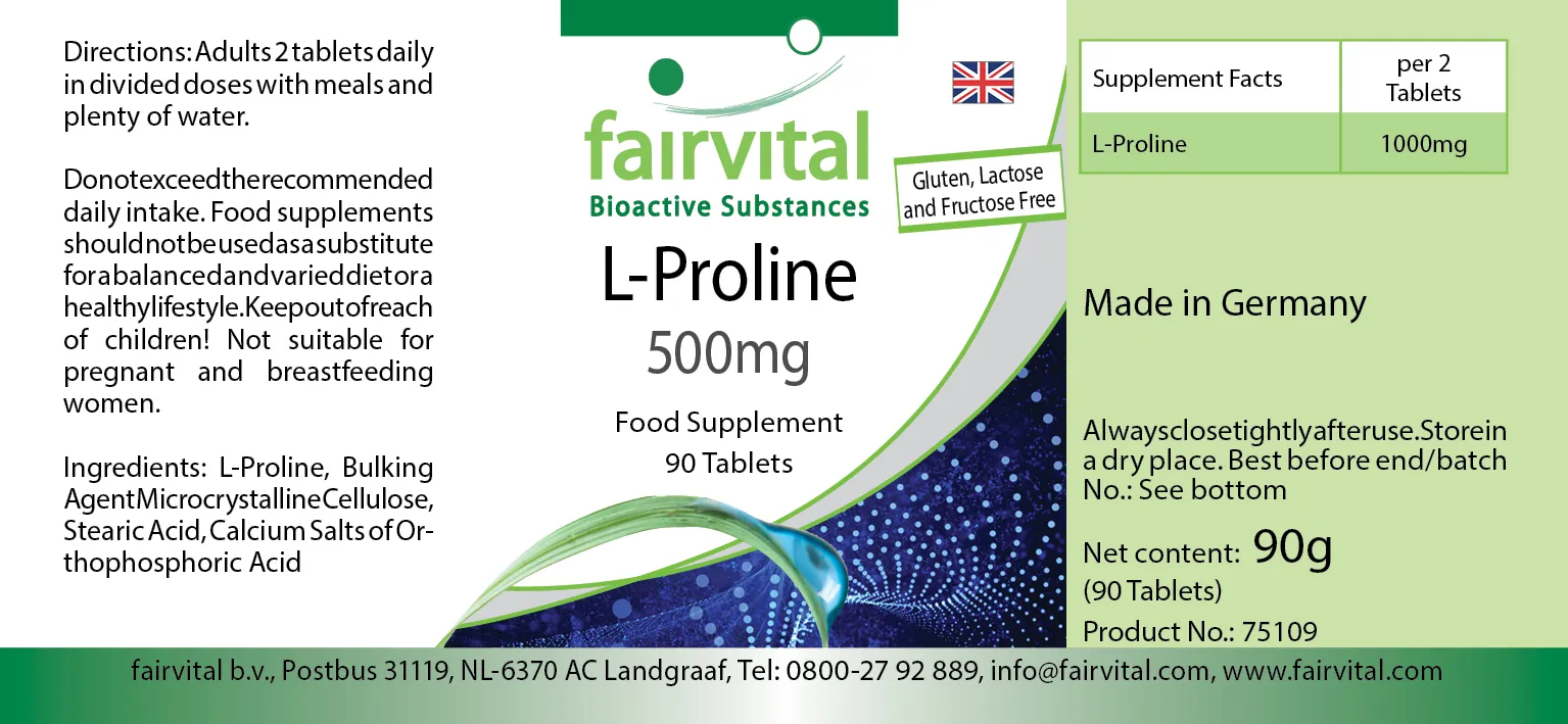 L-Proline 500mg - 90 comprimés