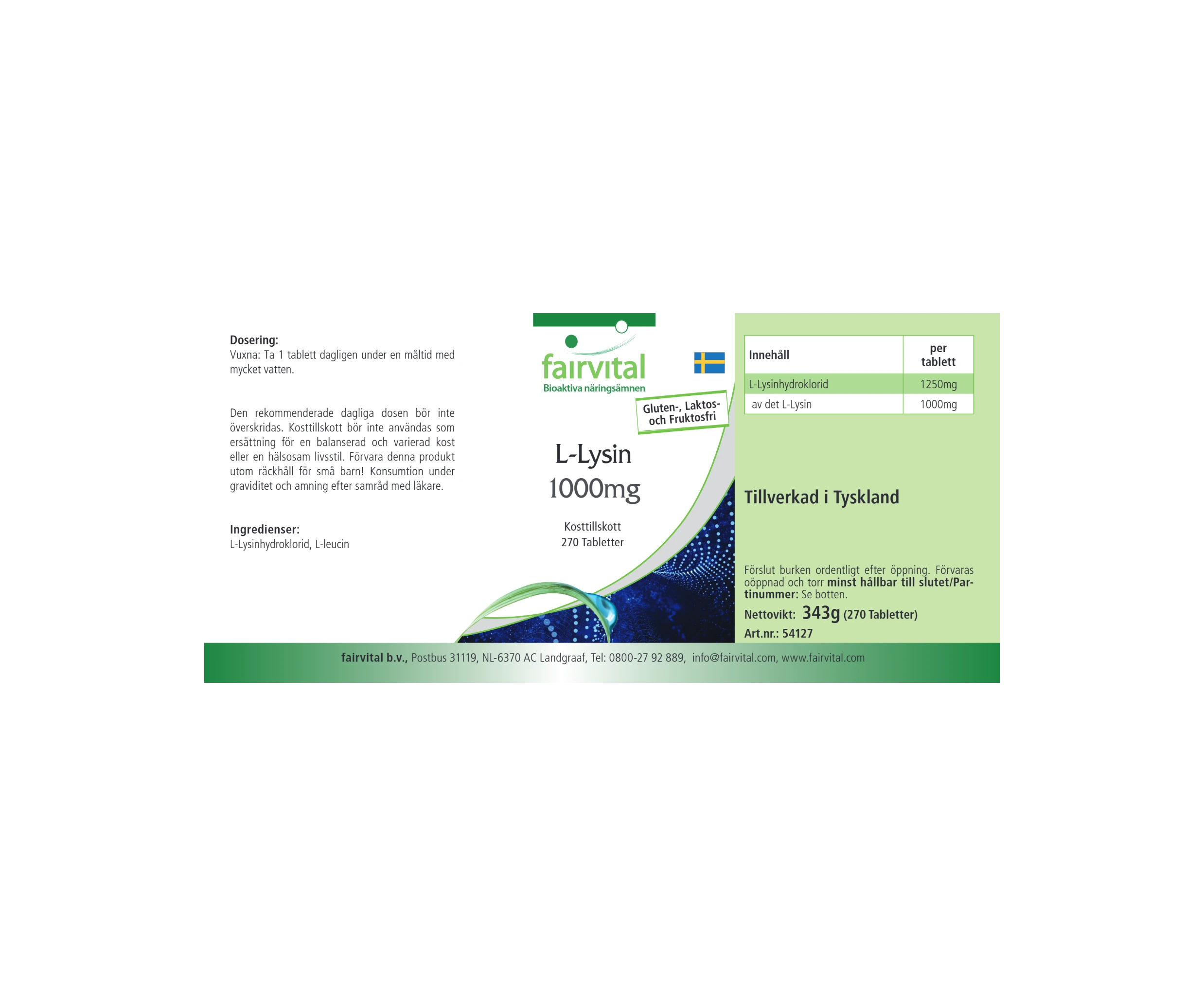 L-Lysin 1000mg