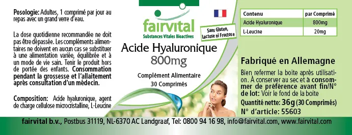 Hyaluronic acid 800mg