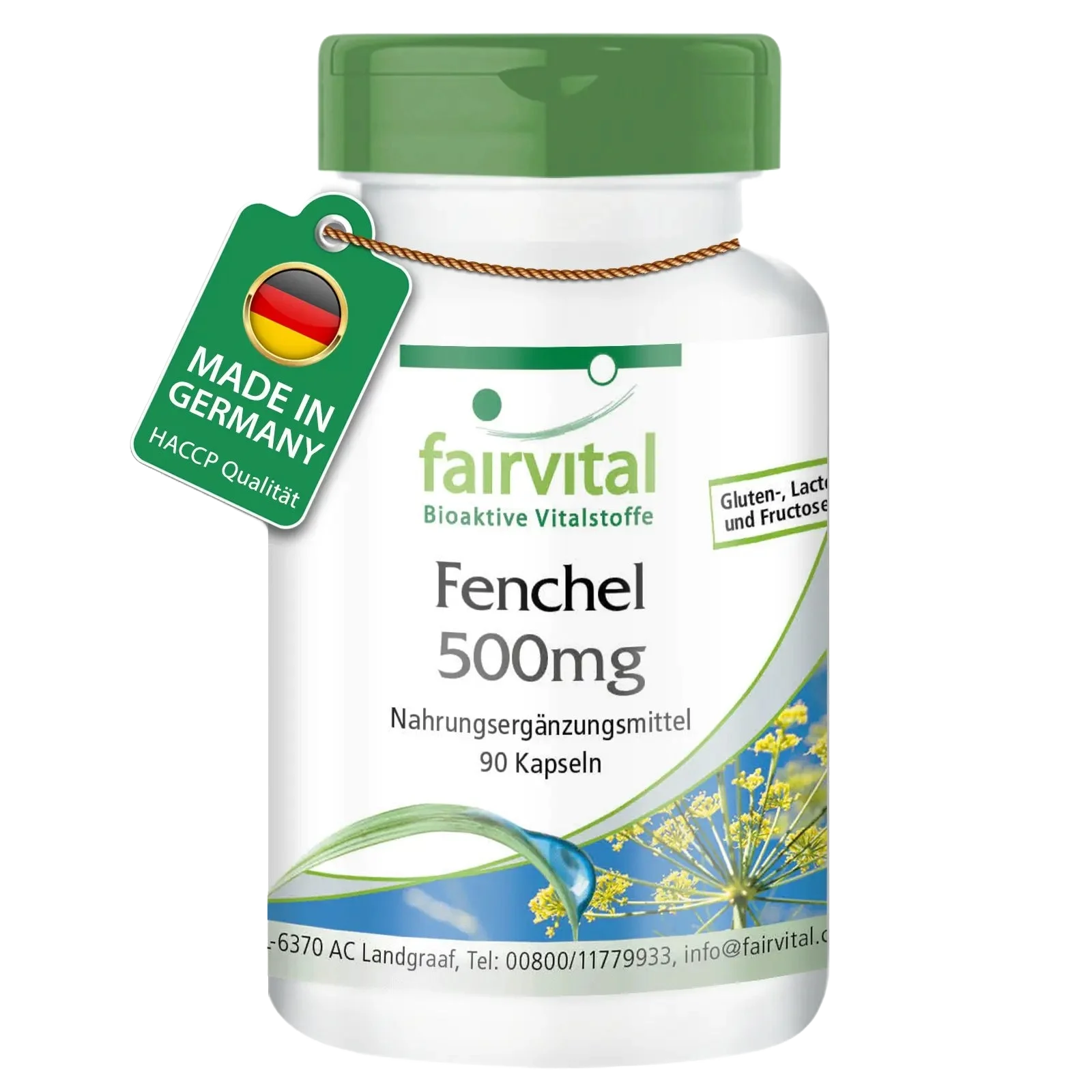 Fenchel 500mg - 90 Kapseln - Foeniculum vulgare Miller - Vegan | Fairvital Fenchel 500mg - 90 Kapseln - Foeniculum vulgare Miller - Vegan | Fairvital