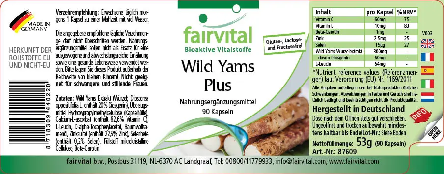 Wild Yams Plus - 90 capsules