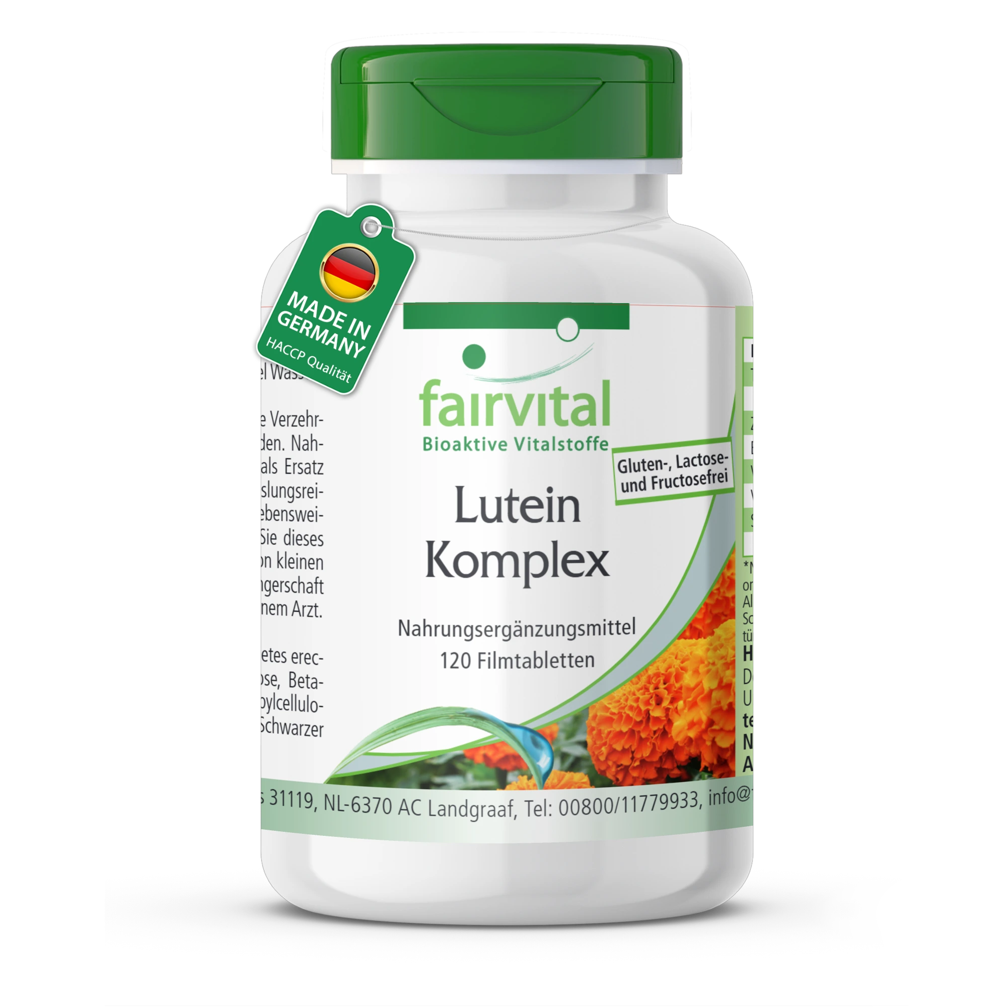 Lutein Komplex - 120 Filmtabletten - hochdosiert und vegan | Fairvital
