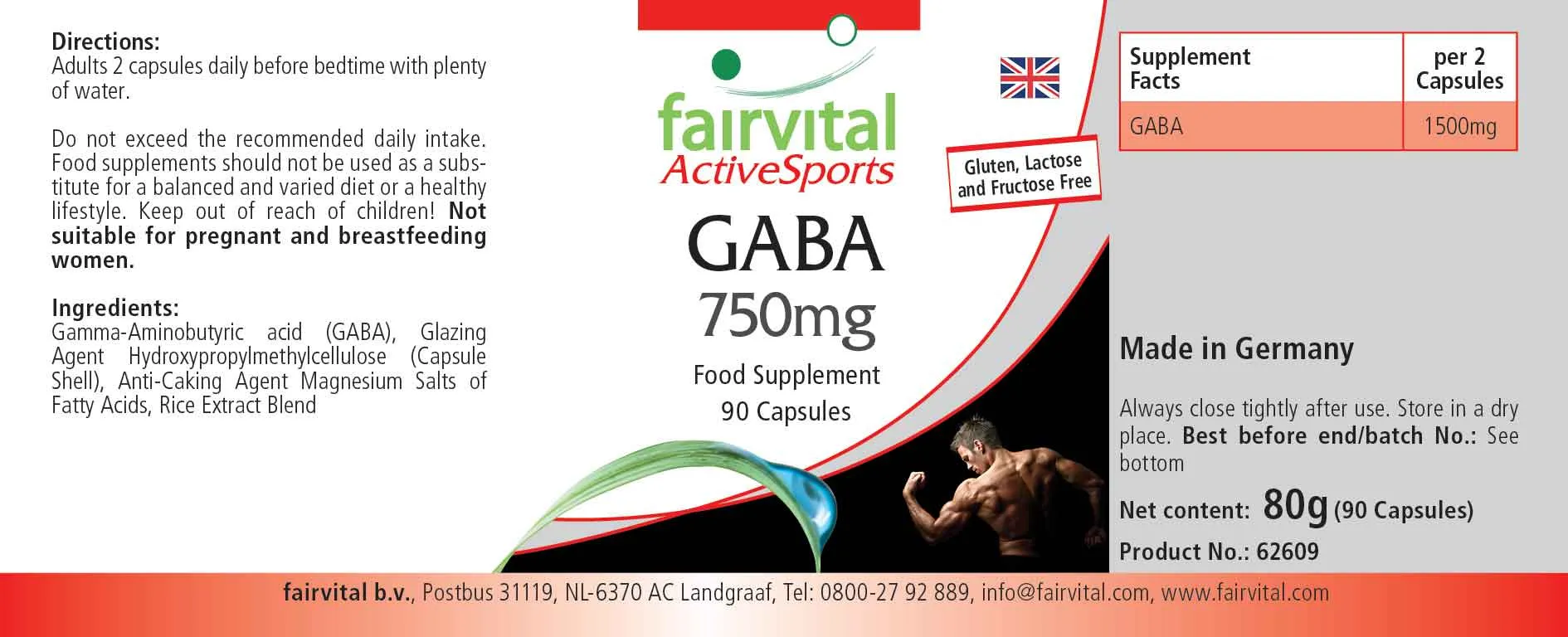 GABA 750mg - 90 Cápsulas