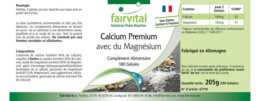 Premium Calcium met Magnesium - 180 capsules